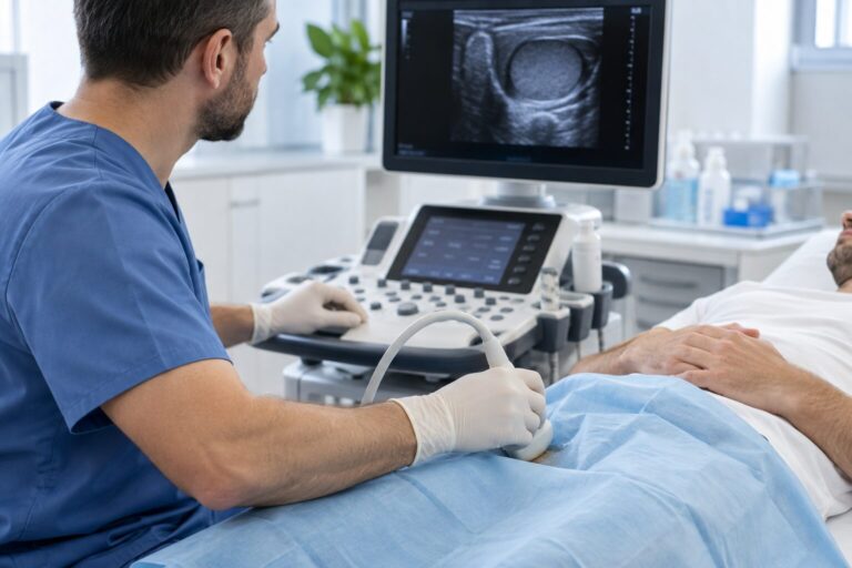 Badanie USG moszny w diagnostyce wodniaka jądra